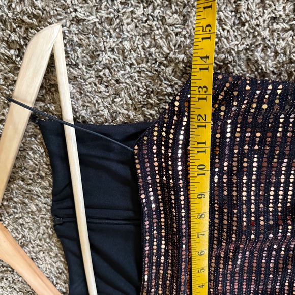 Black & Bronze Sleeveless Sequin‎ Dress Party Cocktail Bodycon Fitted xs - Picture 4 of 7